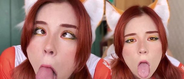 Ahegao Face Babe Deep Sucking Big Dick and Doggy Fuck - Creampie [2020 | FullHD] - SweetieFox