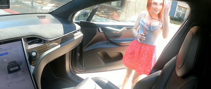 TINDER DATE CUMS IN ME IN a TESLA ON AUTOPILOT [2020 | FullHD] - TeslaTaylor