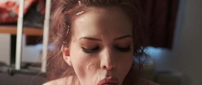College teen redhead girlfriend deepthroats after she drains cock onto her slutty - face [2020 | FullHD] - Porn