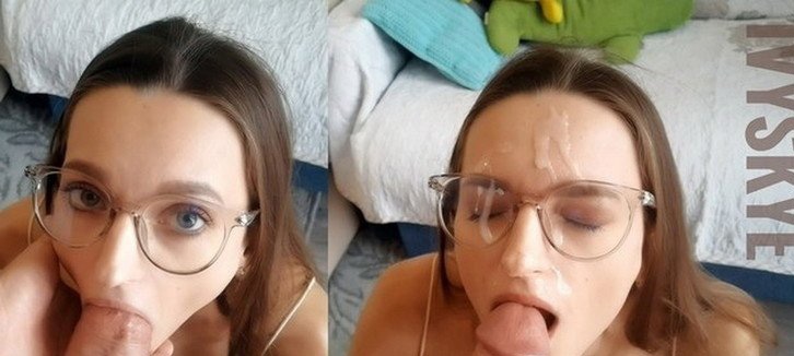 Nerdy step sister persuaded me to fuck her mouth and cum on glasses [2020 | FullHD] - Porn