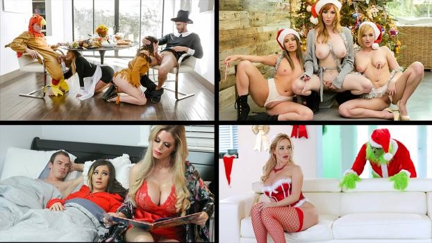 Kat Dior, Brooklyn Chase, Dee Williams, Casca Akashova - Holiday Fun With MILFs Compilation [2022 | FullHD]